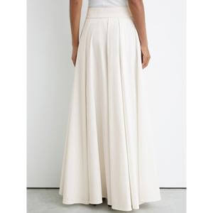 REISS Simone Cotton-Blend Pleated Maxi Skirt
